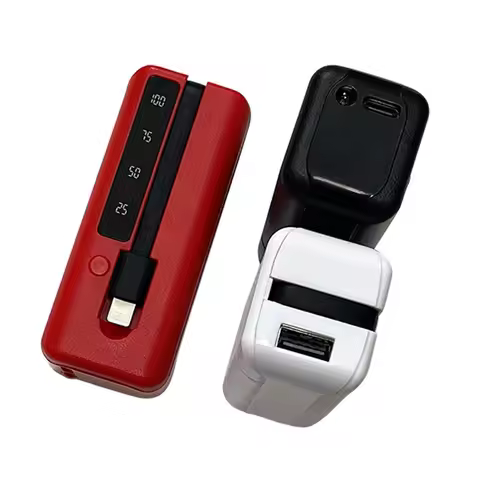 DIY Power Bank Case 1*18650/21700 Battery Charger Box Type-C USB Ports Powerbank Box with Cable