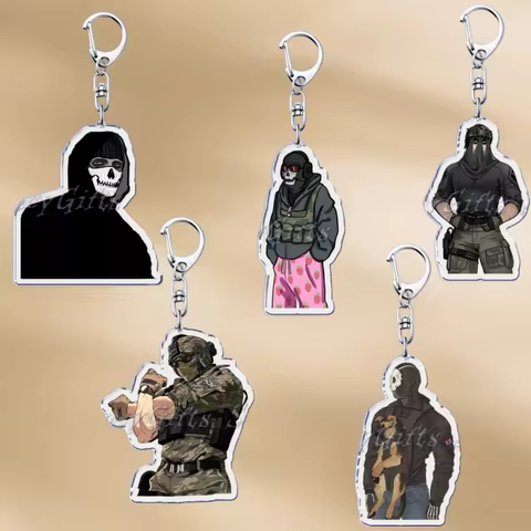 Game Character Image Keychains for Simon Ghost Riley Konig John Soap Mactavish Accessories Bag Backp