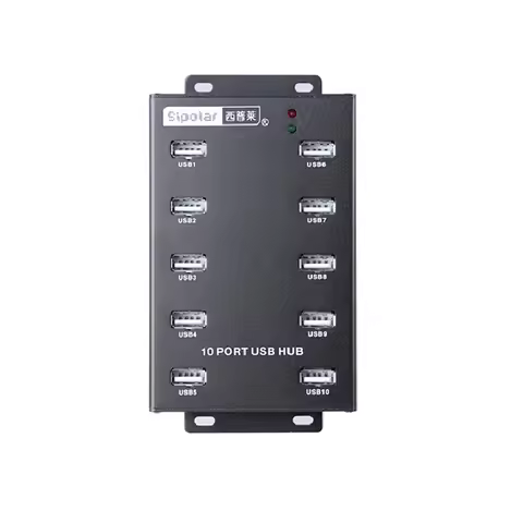 Sipolar 10 Ports Industrial USB HUB With 12V5A Power Adapter Syncs Data Transfer A-300 for Bitcoin M