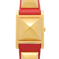 【二手】愛馬仕 HERMES 手錶 Medor ME1.201 白色鍍金（GP）皮錶帶 Medor 女士二手 A