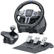 PXN - V9 Gen2 Racing Wheel - 270&900 Car Sim Steering Wheel, 3 Pedals, H Shifter, APP Support, Vibr