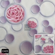 Wallpaper dinding Vinyl 3D motif bunga mawar, Timbul, Tebal,