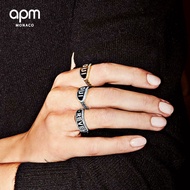 APM Monaco OUI Chain Ring Simple Exquisite Couple Ring Unique Ring Silver Jewelry