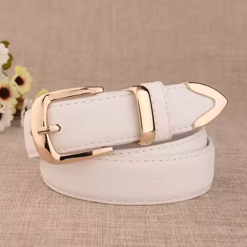 Fashion Women Genuine Leather Belts High Quality Gold Buckle Best Matching Dress Jeans Belts for Lad