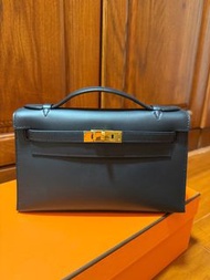 Hermes mini kelly pochette 黑金noir