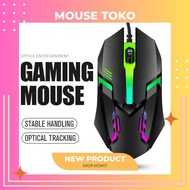 / Gaming Mouse Wired Gaming Mouse LED 7 Lights RGB Gaming Mouse 800DPI - Black