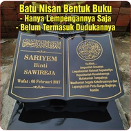 Batu Nisan Granit Bentuk Buku Ukuran 40x30 Warna Hitam