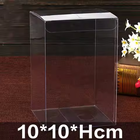 10pcs/lo PVC Box Rectangle Clear Gift Display Box Cosmetic Crafts Packaging Box Transparent Plastic 