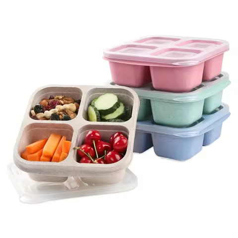 1pc-snack-container-stackable-4-compartment-lunch-box-with-lid-reusable-meal-prep-container-lightwei
