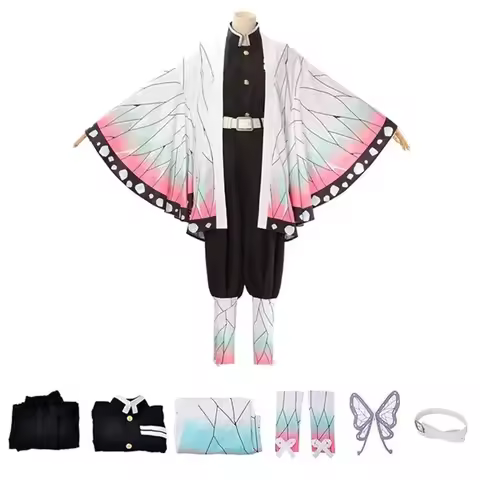 2025 Halloween Shinobu Adult Kids Kochou Anime Cosplay Costume Kanae Cosplay Clothes Butterfly Clip 