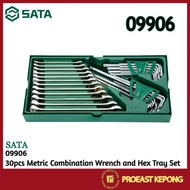 SATA [ 09906 ] - 30pcs Metric Combination Wrench and Hex Key Tray Set