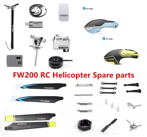 FLYWING FW200 RC Helicopter Spare parts propeller motor servo ESC Hood flight control main shaft pad