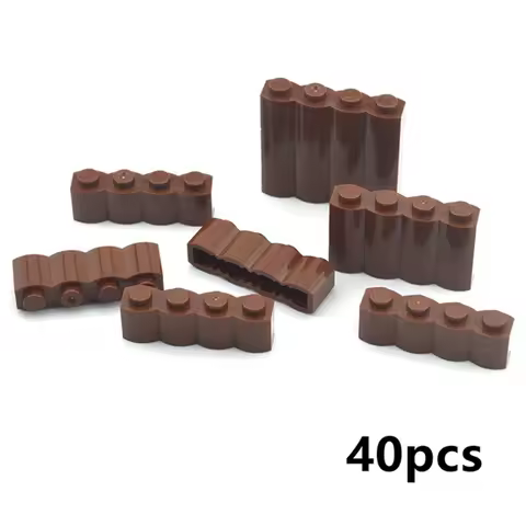 MOC 30136 Brick Modified 1 x 2 Log For Waved Building Blocks Parts Special DIY Educational Creative 