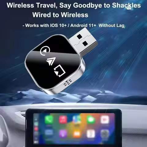 B63B-3 In1 Wireless Smart Mirror Link Android Auto USB Dongle Adapter Wired To Wireless Plug And Pla