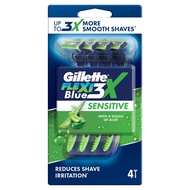 Gillette Blue3X Flexi Sensitive Disposable Razor, 4 pack