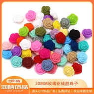 Silicone Beads Rose-Shaped Silicone Beads Double-Sided Rose Flower diy Handmade Pacifier Chain DIY L