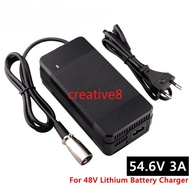 54.6V 3A Charger 54.6v 3A electric bike lithium battery charger for 48V lithium battery pack XLR Plu