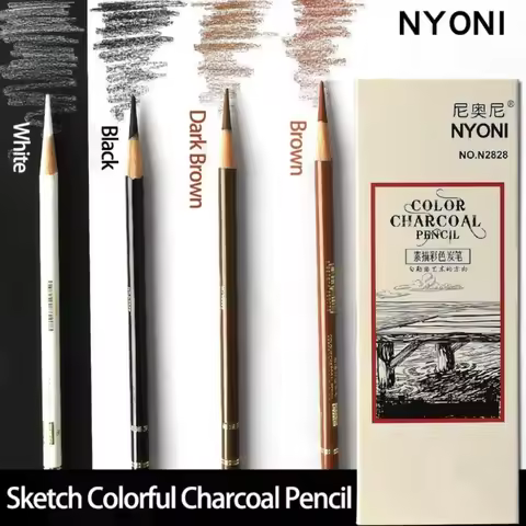 NYONI Charcoal Pencil,Profession Artist Drawing Tools for Sketch,Shading,Caricature,Engineering Draw