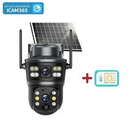 KTvsion เลนส์คู่จอคู่พลังงานแสงอาทิตย์กล้องวงจรปิดซิม 4G กล้องวงจรปิด Full HD กลางแจ้งกันน้ำพลังงานแ