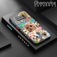 เคส Chenyyyka สำหรับ Samsung Galaxy Note 8 Note 9เคสลายการ์ตูนมีน้ำค้างแข็งโปร่งใสแมวกวักนำโชคแบบแข็งขอบสี่เหลี่ยมด้านข้างกล้องปลอกซิลิโคนเคสนิ่มป้องกันการกระแทก