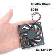 8cm 8010 DC 5V 12V 24V Cooling Fan Brushless for Reprap 3D Printer Parts DC Cooler 80 x 80 x 10mm Plastic Fan 2pin  MY9B