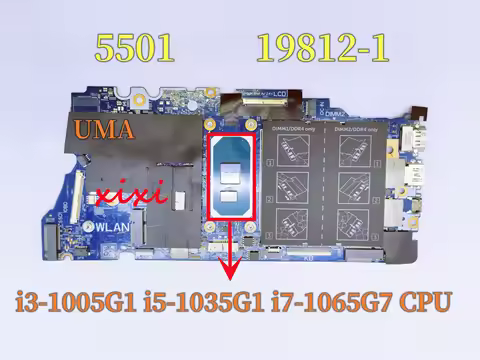 19812-1 Mainboard For dell Vostro 5501 Laptop Motherboard with I3-1005G1 I5-1035G1 i7-1065G7 CPU UMA