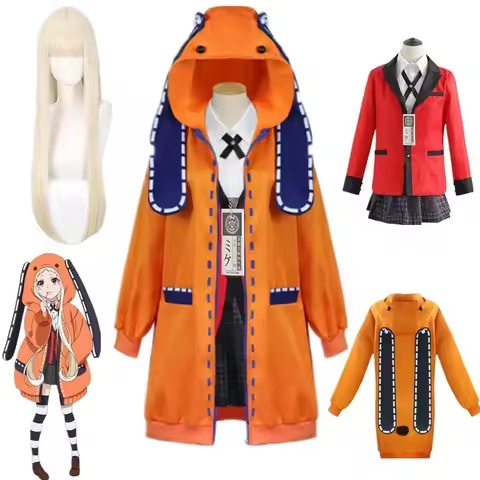 Anime Kakegurui Yomotsuki Runa Cosplay Costume Jk School Girls Uniform Coat Hoodie Halloween Carniva