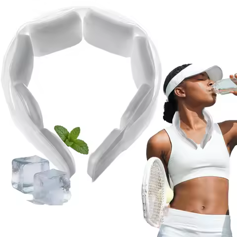Reusable Ice Neck Ring Cooling Tube Neckband 18℃/64℉ Freeze Cooler Wraps Wearable Body Cooler Summer