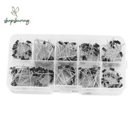 SHOPSHARING 200PCS Electronic Kit, 10 Values 200pcs Rectifier Diode Assortment Kit,  Storage Box 1N5