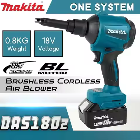Makita DAS180 Brushless Air Blower Cordless Air Dust Removal Gun with Nozzle Multifunction Dusting M