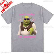 2025Cant Today Im Swamped T-Shirt Shreks Nhân Vật Nam Vintage Cotton Tee Shirt Round Neck Short Slee