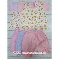 6pcs✨🌹🎠3 Set Baby Girl Clothing Baju Bayi Perempuan 6m+-18m+ 3 Pasang baby - JK Kids Mykids Fiffy Pu
