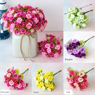 1Bouquet artificial rose flower silk rose fake flowers artificial flowers Rose bud home decoration Table decoration