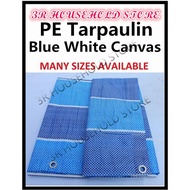 HOT SELLINGSize M Blue White Canvas PE Tarpaulin Sidewall Tent Canopy Renvotion Cover Kanvas Biru Putih Khemah Kanopi