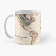 Mug Kopi Peta Geologi Dunia Vintage (1856)