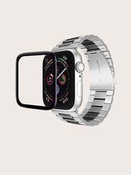 Correa de reloj de acero inoxidable &amp; Protector de pantalla compatible con Apple Watch