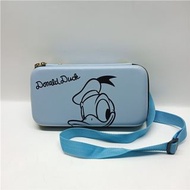 日本 DISNEY DONALD DUCK 唐老鴨 淺藍色皮革 Switch 掛繩 收納袋