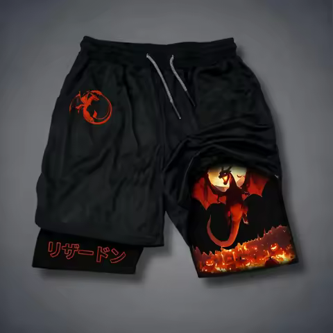 Pokémon Anime Halloween Co Branded 2-in-1 Sports Shorts 2025 Summer New Trendy Versatile Double Laye