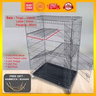 *3 Kaki* Sangkar Kucing Besar 3 Tingkat / Big Cat Cage 3 Level 90cm(L) x 57cm(W) x 128cm(H) - 6233L