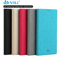 Vili Luxury PU Leather Casing Samsung Galaxy A51 5G A516F Magnetic Flip Cover Fashion Simple Case Card Holder