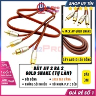 Dây Av Đôi 2 Ra 2 Gold Snake Cao Cấp Hàng Tự Làm Lõi Đồng Dày Đầu Mạ Vàng Dây Av 2 Đầu Dài 1M 2M 3M