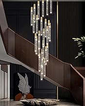 HAIXIANG Modern LED Dimmable Lights Chandeliers for Living Room Ceiling Light Entryway Fixture Light High Ceiling Pendant Lighting for Stairwell Foyer Room Crystal Lamparas Modernas Light
