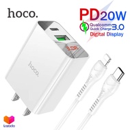 HOCO HK40 ปลั๊กชาร์จเร็ว PD 20W Quick Charge 3.0 PD3.0 หัวชาร์จเร็ว พร้อมจอแสดงผล LED สำหรับ iPhone 