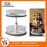 Beafash Premium 2 Tier Lazy Susan Turntable Food Storage Container for Cabinets, Pantry, Fridge, Countertops