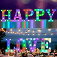 Pooqla Colorful LED Marquee Letter Lights with Remote – Light Up Marquee Signs – Party Bar Letters w