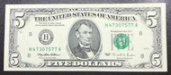 美國1995年5 Dollars 小頭