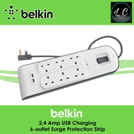 Belkin BSV604sa2M 2.4 Amp USB Charging 6-outlet Surge Protection Strip 6 Way Surge 2.4A USB Protecti