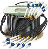 300 Meters Industrial TPU LC to LC Outdoor Armored Fiber Optic Cable, OS2 Single Mode 6 Strands Patc