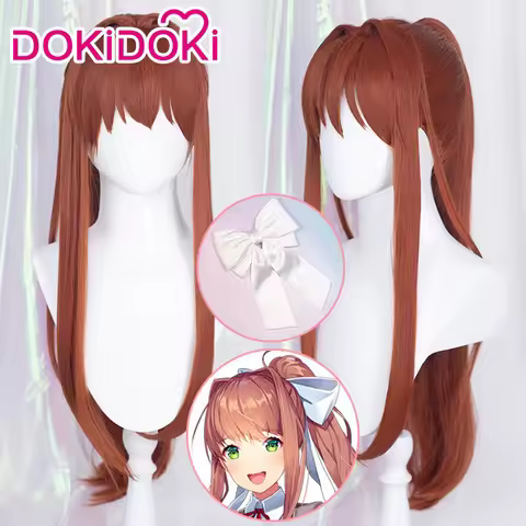 IN SOTCK Monika Cosplay Wig GAME Doki Doki Literature Club Cosplay DokiDoki Women Hair Literature Cl