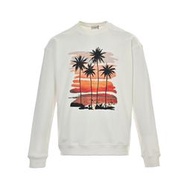 法國奢侈時裝品牌Yves Saint Laurent YSL夕陽椰子樹印花長袖T恤 代購